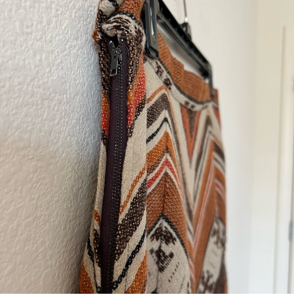 True Vintage 70s Aztec Southwestern Chevron Print A-line Skirt SZ Small - Picture 7 of 15